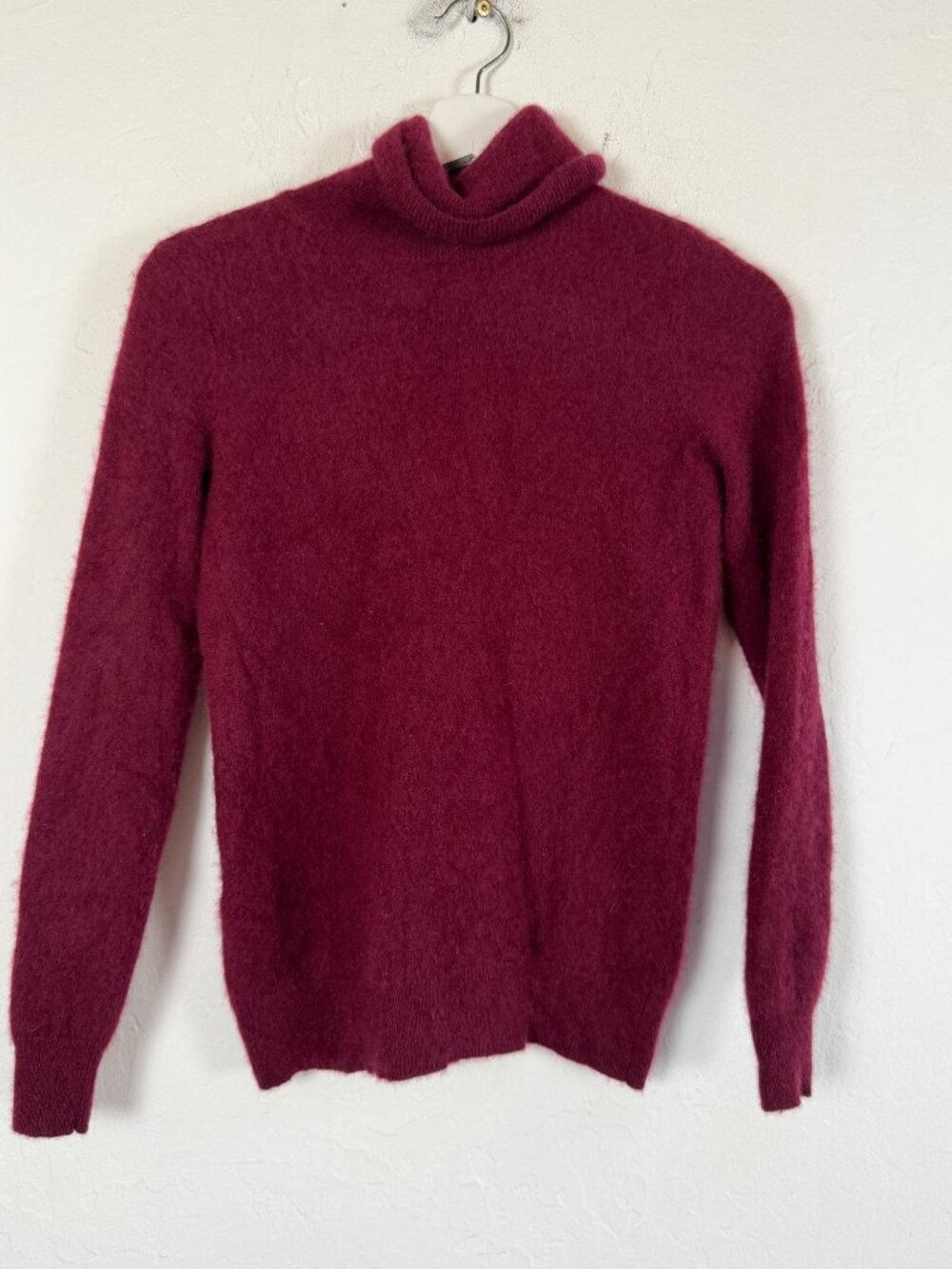 C by Bloomingdale's Cashmere Burgundy Turtleneck Sweater Womens Small Pullover